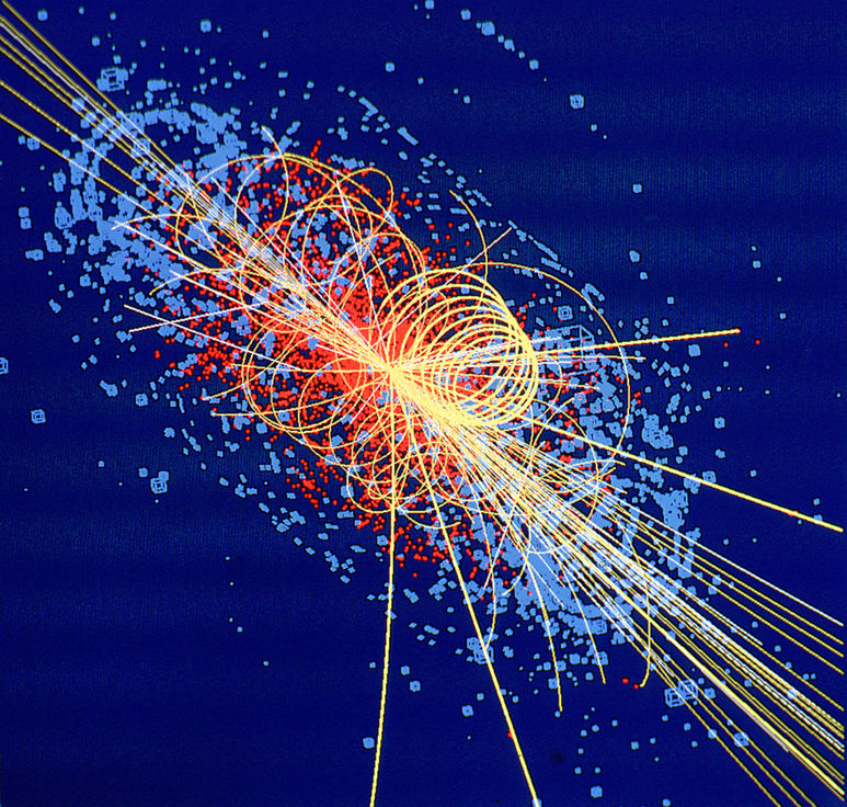 Simulation de la désintégration d'un boson Higgs réalisée au sein de l’accélérateur de particule du CERN © CERN PhotoLab